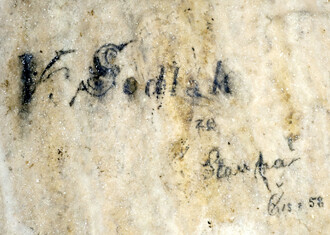 Podpis Václava Sedláka v Eliščině jeskyni.