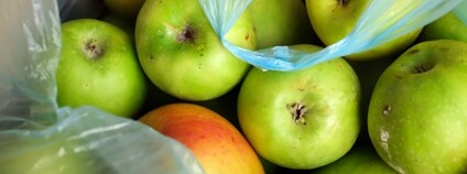 Jablka v plastovém sáčku Foto: Depositphotos