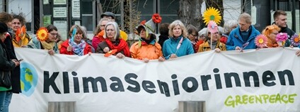 Protestující švýcarské seniorky Foto:  ifeelstock Depositphotos