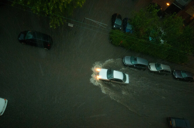 Na snímku Kodaň zatopená přívalovou povodní.