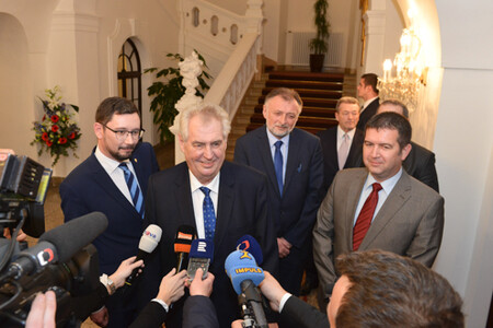 Prezident Miloš Zeman při návštěvě Poslanecké sněmovny.